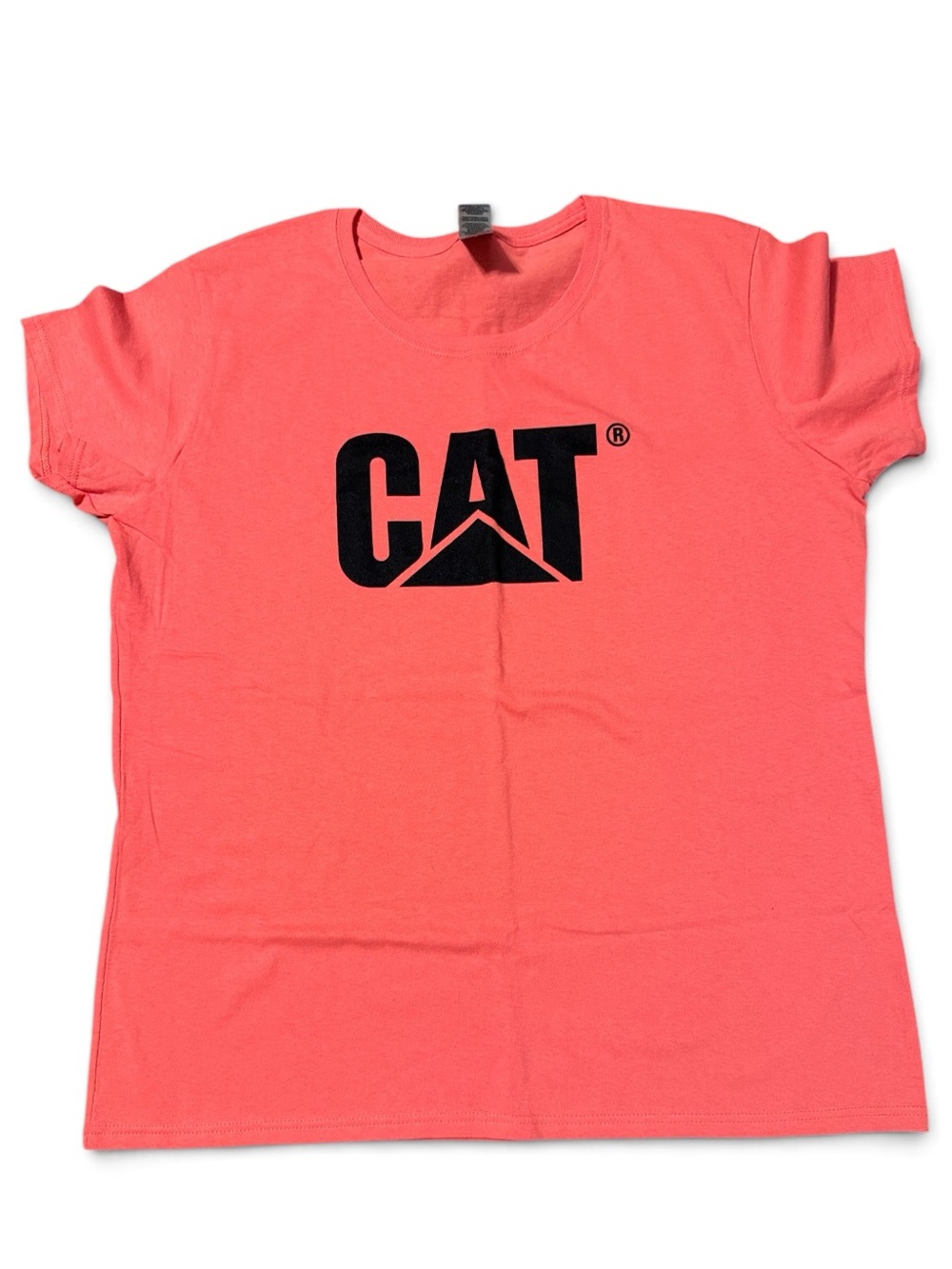 Women’s fit CAT logo coral tshirt size XL NWT